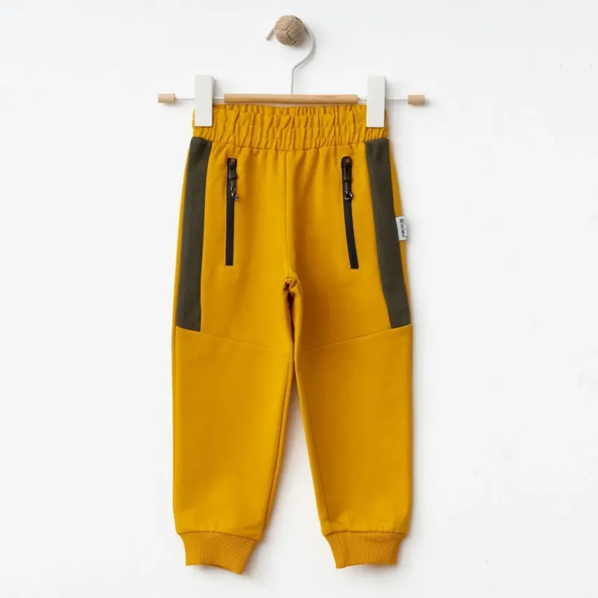 Winimo Erkek Çocuk Eşofman Altı Yan Parçalı Fermuarlı Hardal - 3