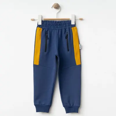 Winimo Erkek Çocuk Eşofman Altı Yan Parçalı Fermuarlı İndigo - 3