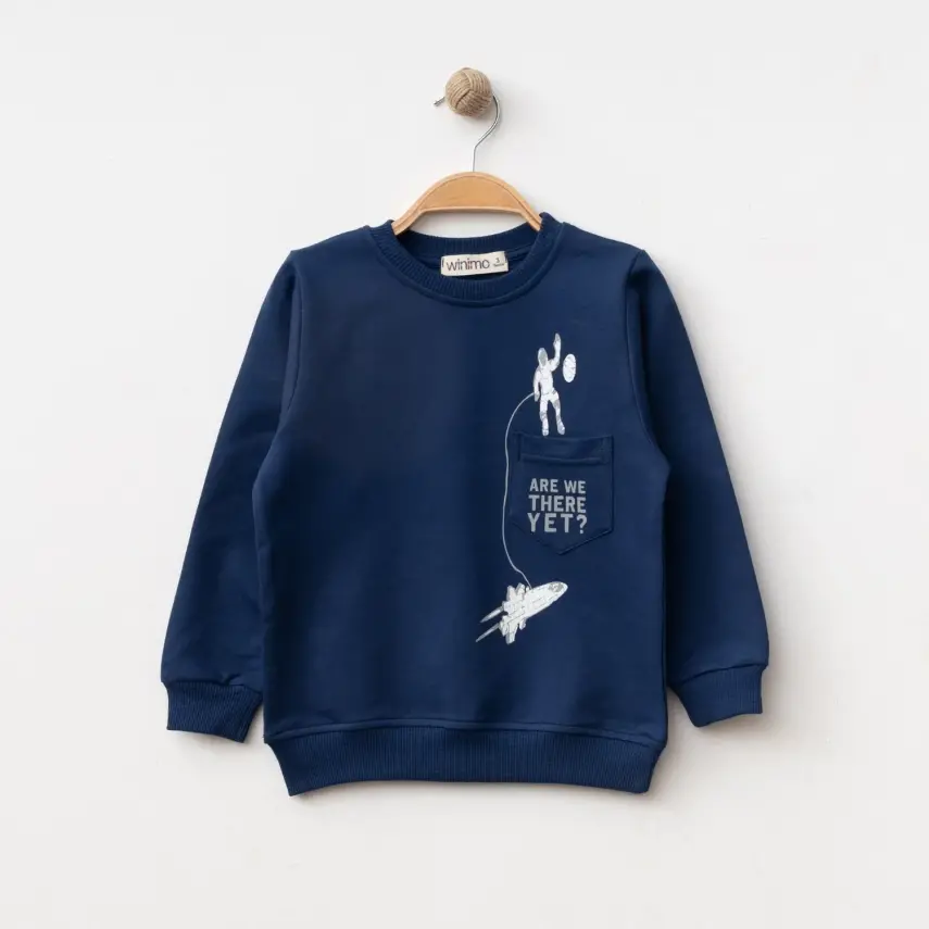 Winimo Erkek Çocuk Sweatshirt Are We There Yet Baskılı Lacivert - 6