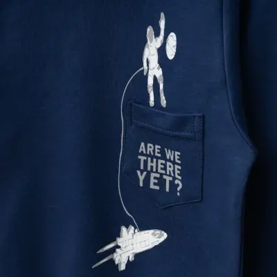 Winimo Erkek Çocuk Sweatshirt Are We There Yet Baskılı Lacivert - 9