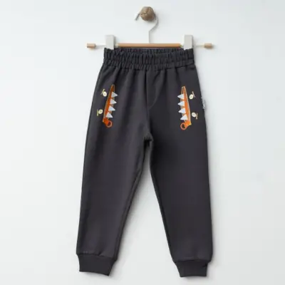 Winimo Erkek Eşofman Altı Canavar Baskılı Füme