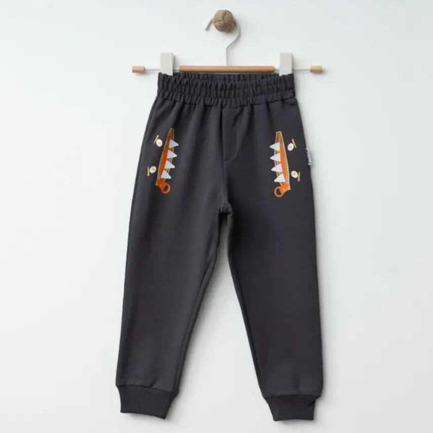 Winimo Erkek Eşofman Altı Canavar Baskılı Füme - 5