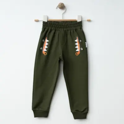 Winimo Erkek Eşofman Altı Canavar Baskılı Haki - 4