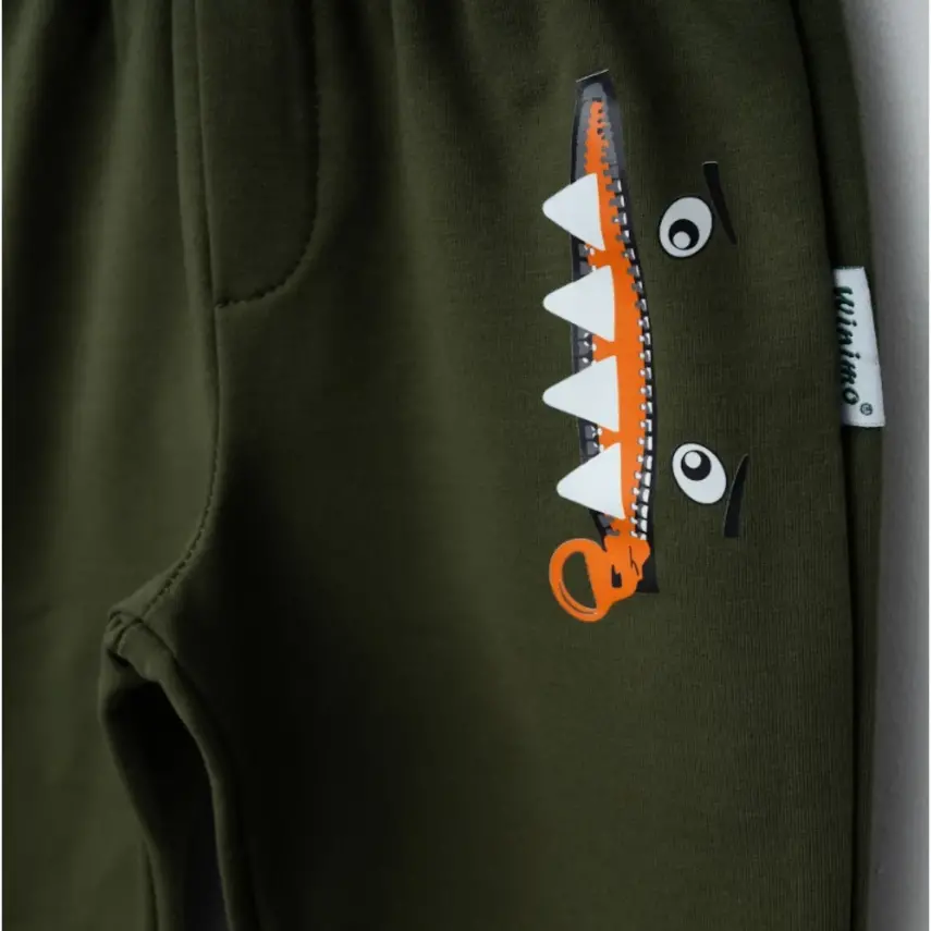 Winimo Erkek Eşofman Altı Canavar Baskılı Haki - 3