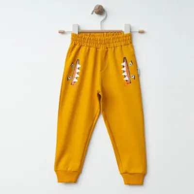 Winimo Erkek Eşofman Altı Canavar Baskılı Hardal - 7