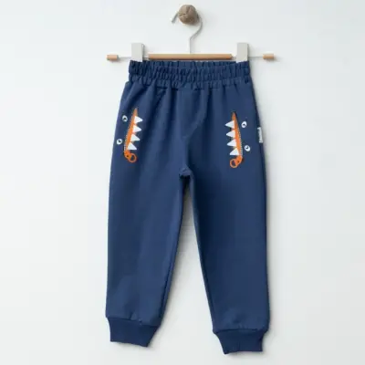 Winimo Erkek Eşofman Altı Canavar Baskılı İndigo - 11