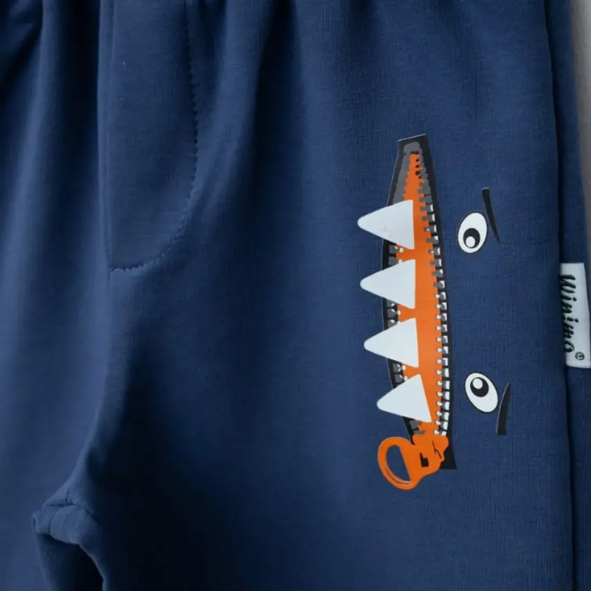 Winimo Erkek Eşofman Altı Canavar Baskılı İndigo - 3