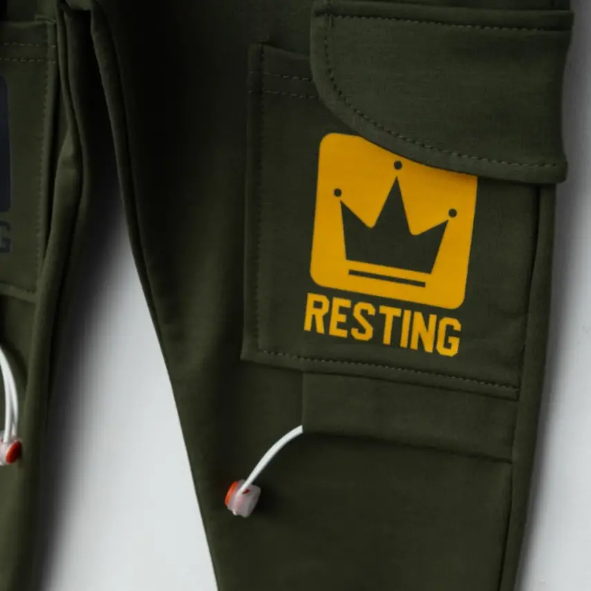 Winimo Erkek Eşofman Altı Resting Baskılı Haki - 12