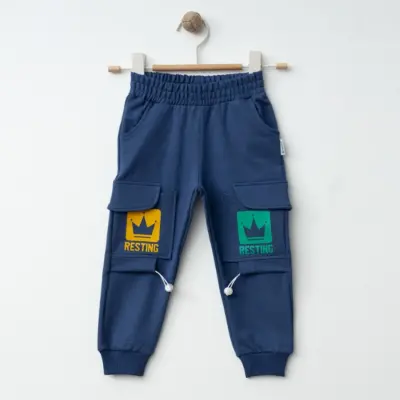 Winimo Erkek Eşofman Altı Resting Baskılı İndigo 