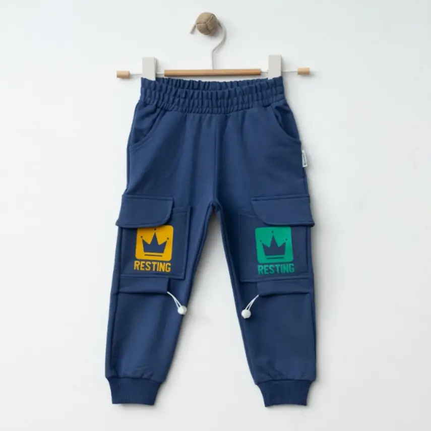 Winimo Erkek Eşofman Altı Resting Baskılı İndigo - 1