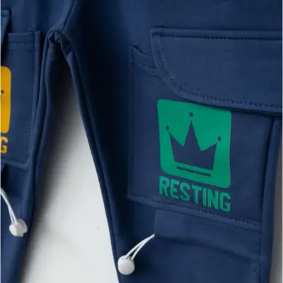 Winimo Erkek Eşofman Altı Resting Baskılı İndigo - 5