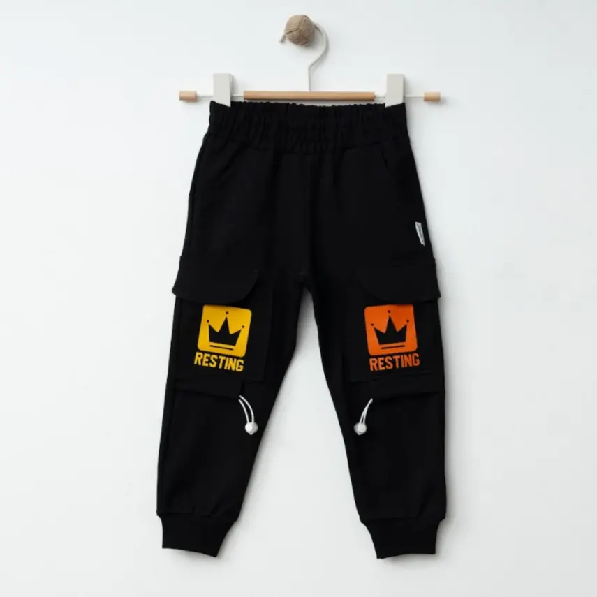 Winimo Erkek Eşofman Altı Resting Baskılı Siyah - 1