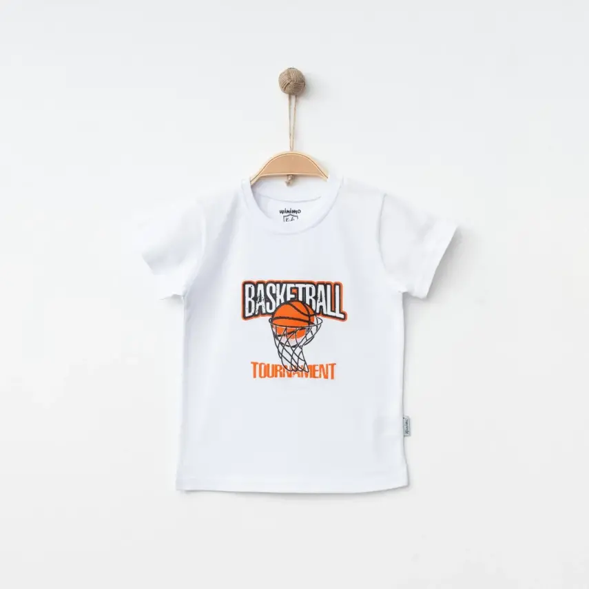 Winimo Erkek T-Shirt Basketball Baskılı Beyaz - 1