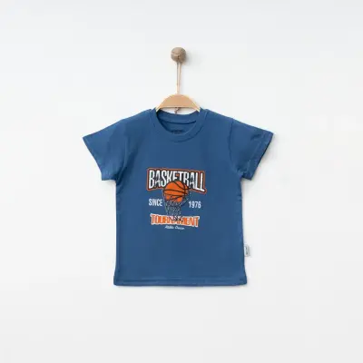Winimo Erkek T-Shirt Basketball Baskılı İndigo