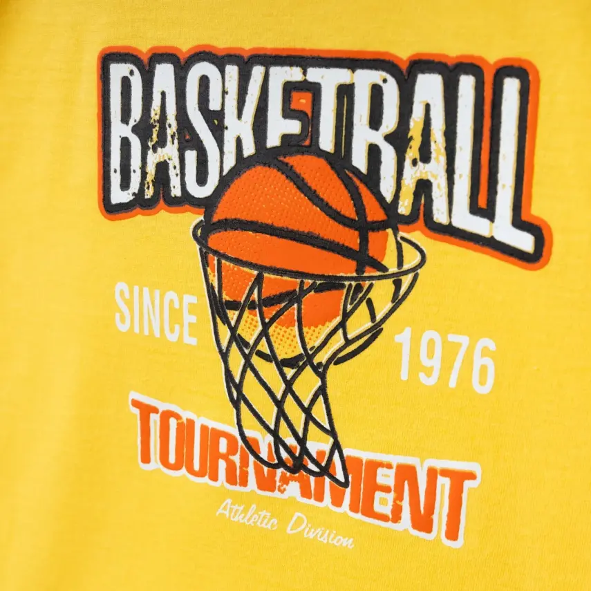 Winimo Erkek T-Shirt Basketball Baskılı Sarı - 4