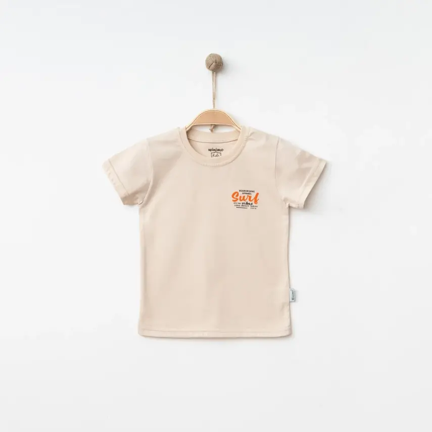 Winimo Erkek T-Shirt Surf Baskılı Bej - 1