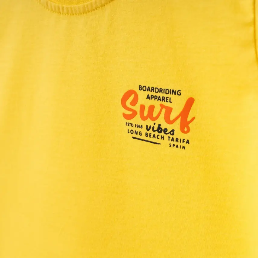 Winimo Erkek T-Shirt Surf Baskılı Sarı - 2