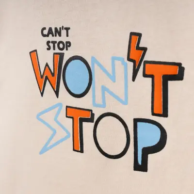 Winimo Erkek T-Shirt Wontstop Baskılı Bej - 3