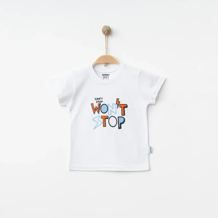 Winimo Erkek T-Shirt Wontstop Baskılı Beyaz - 1