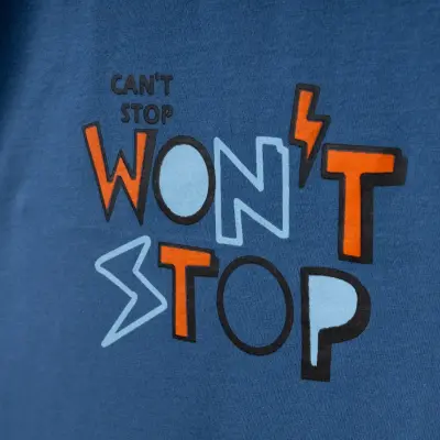 Winimo Erkek T-Shirt Wontstop Baskılı İndigo - 3