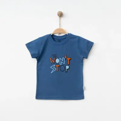 Winimo Erkek T-Shirt Wontstop Baskılı İndigo