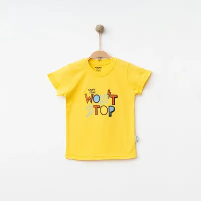 Winimo Erkek T-Shirt Wontstop Baskılı Sarı 