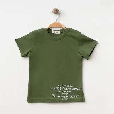 Winimo Keep On Board Baskılı Çocuk T-Shirt Unisex Haki 