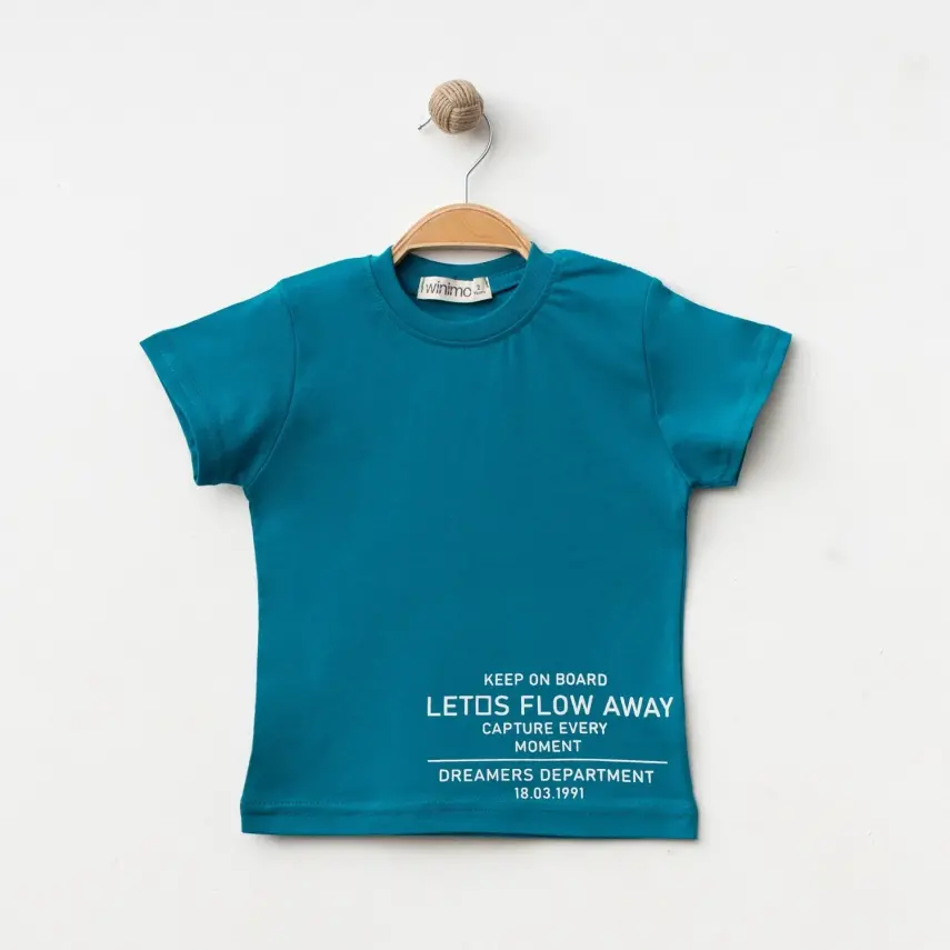Winimo Keep On Board Baskılı Çocuk T-Shirt Unisex Turkuaz - 1
