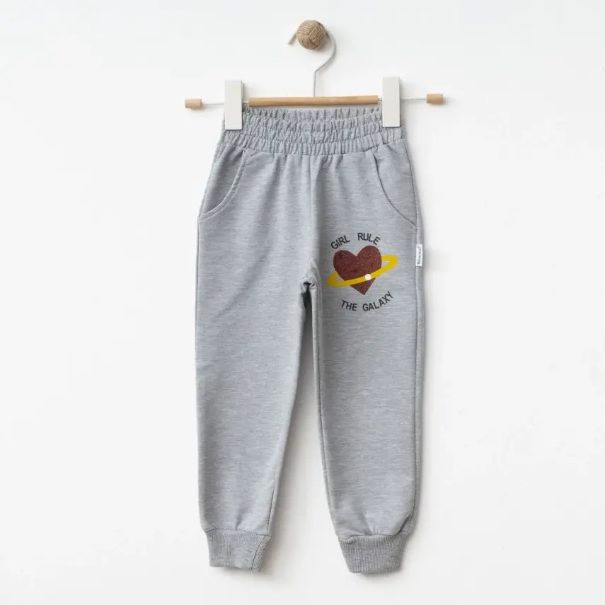 Winimo Kız Çocuk Eşofman Altı Girl Rule Baskılı Gri - 13