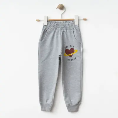 Winimo Kız Çocuk Eşofman Altı Girl Rule Baskılı Gri - 14