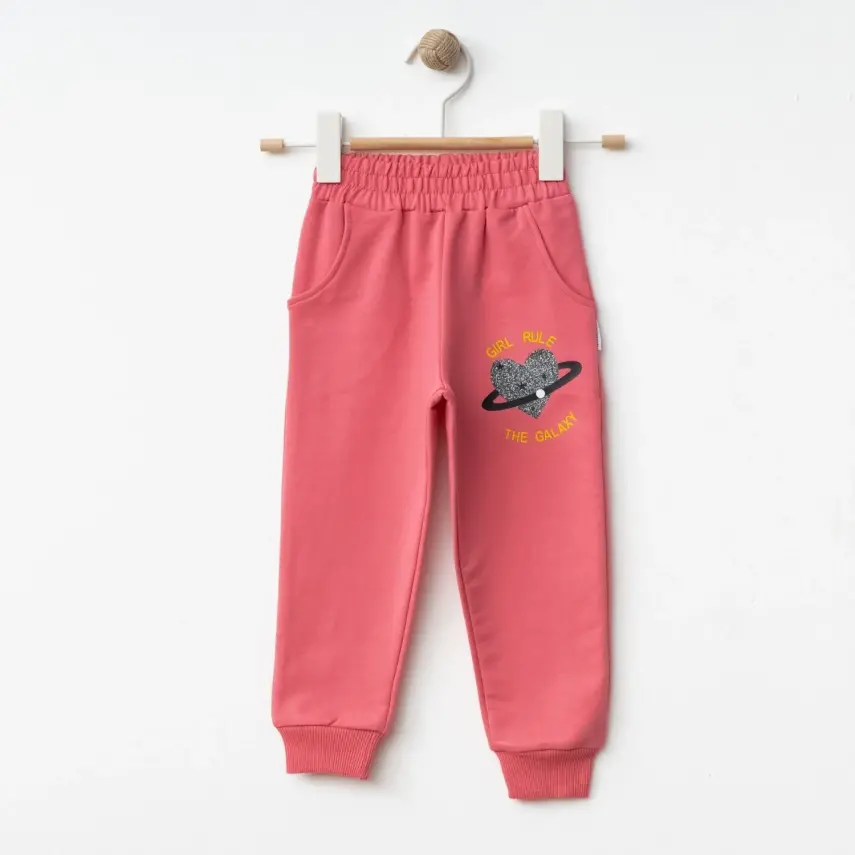 Winimo Kız Çocuk Eşofman Altı Girl Rule Baskılı Pembe - 3