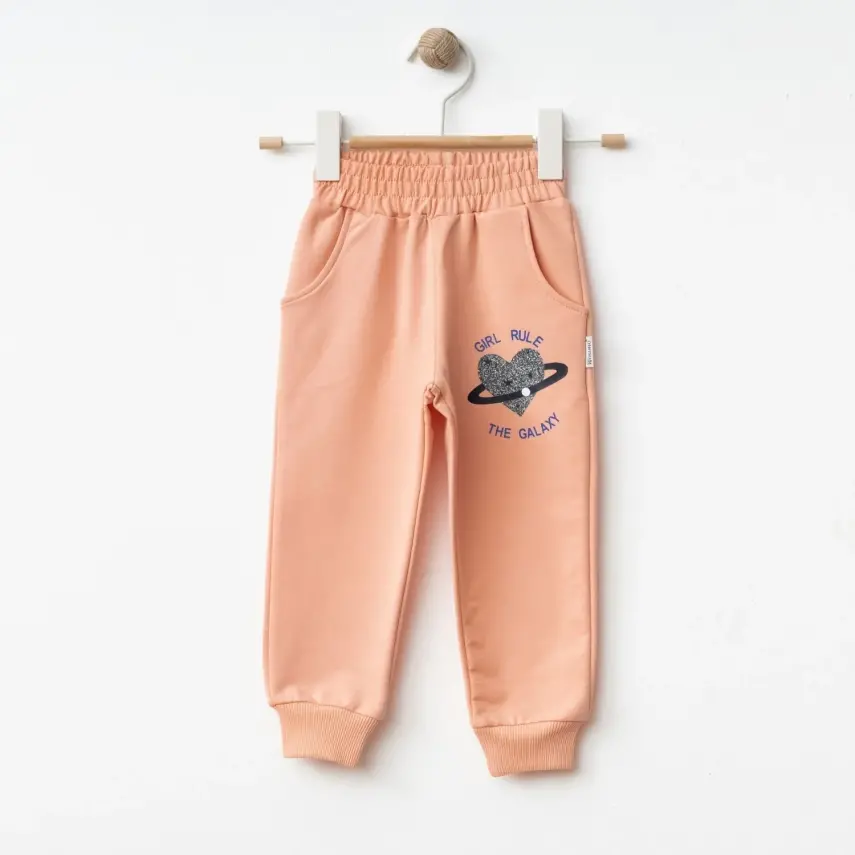 Winimo Kız Çocuk Eşofman Altı Girl Rule Baskılı Pudra - 1