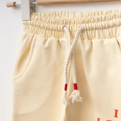 Winimo Kız Çocuk Eşofman Altı I Love You Baskılı Bej - 2