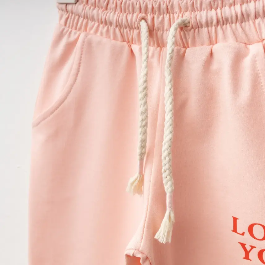 Winimo Kız Çocuk Eşofman Altı I Love You Baskılı Pudra - 2