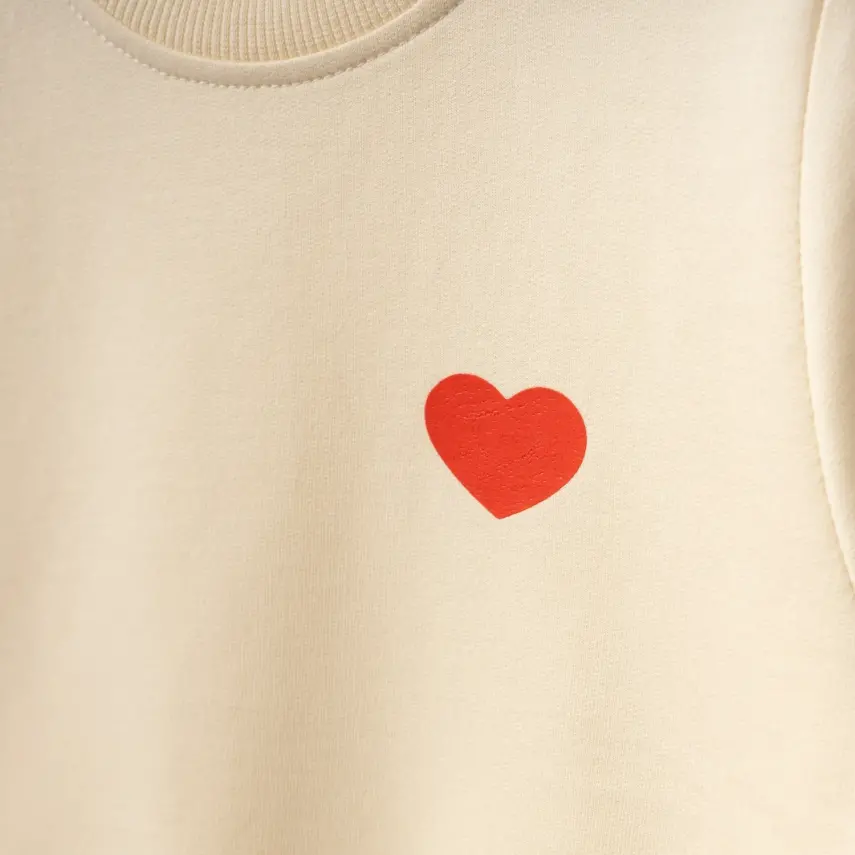 Winimo Kız Çocuk Sweatshirt Kalp Baskılı Bej - 6