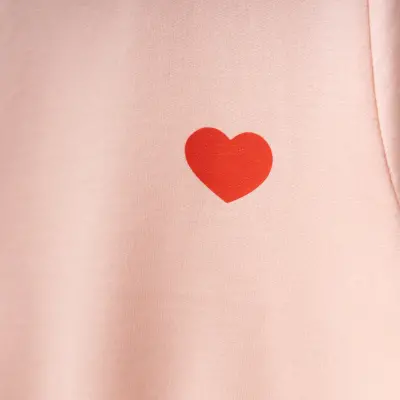 Winimo Kız Çocuk Sweatshirt Kalp Baskılı Pudra - 2