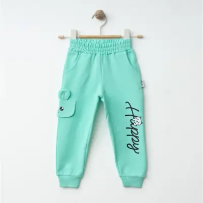 Winimo Kız Eşofman Altı Happy Baskılı Açık Yeşil 