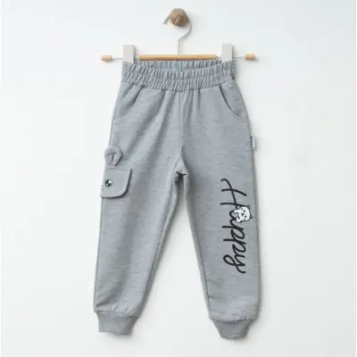 Winimo Kız Eşofman Altı Happy Baskılı Gri - 4