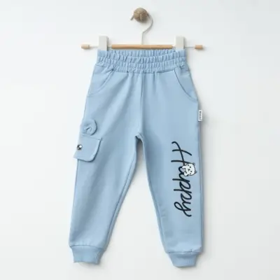 Winimo Kız Eşofman Altı Happy Baskılı Mavi - 4