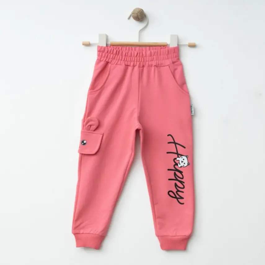 Winimo Kız Eşofman Altı Happy Baskılı Pembe - 1