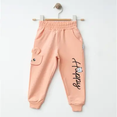 Winimo Kız Eşofman Altı Happy Baskılı Pudra - 4