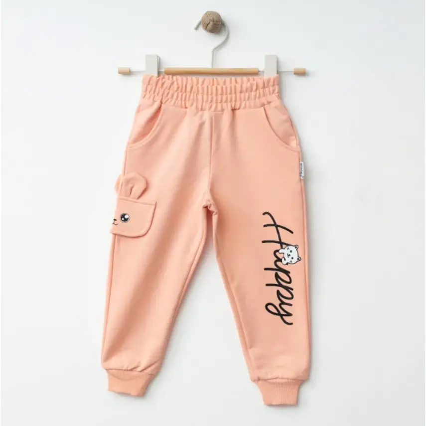 Winimo Kız Eşofman Altı Happy Baskılı Pudra - 7