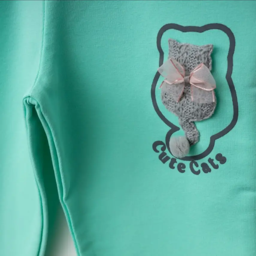 Winimo Kız Eşofman Altı Kedi Aksesuarlı Açık Yeşil - 3