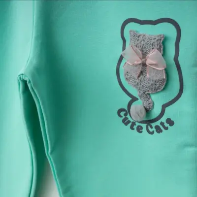 Winimo Kız Eşofman Altı Kedi Aksesuarlı Açık Yeşil - 4