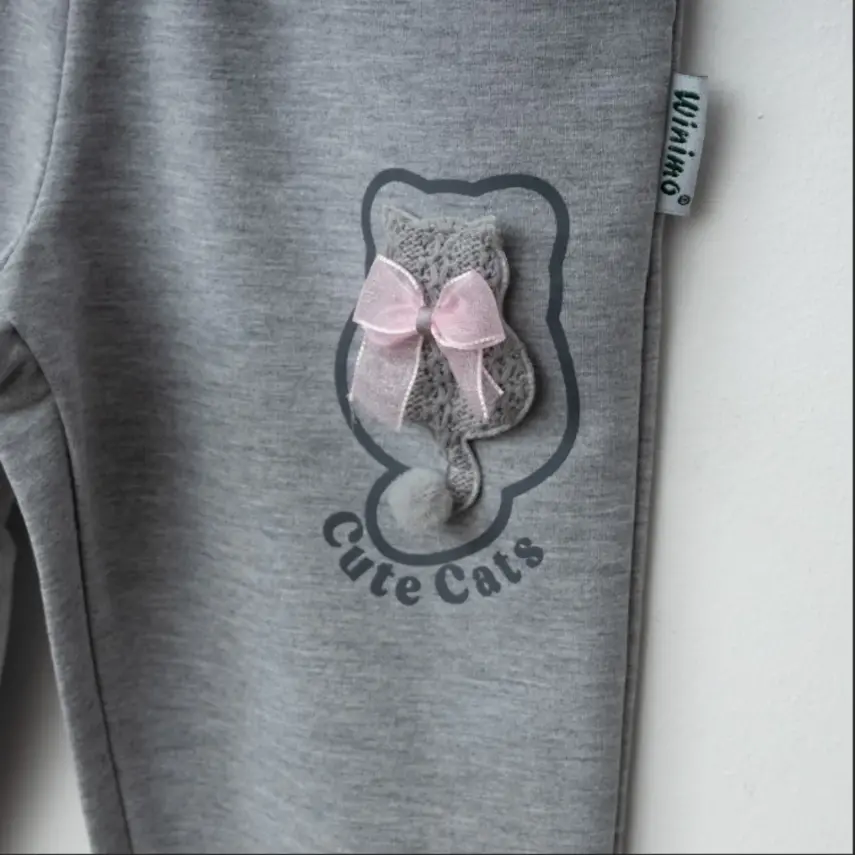 Winimo Kız Eşofman Altı Kedi Aksesuarlı Gri - 3