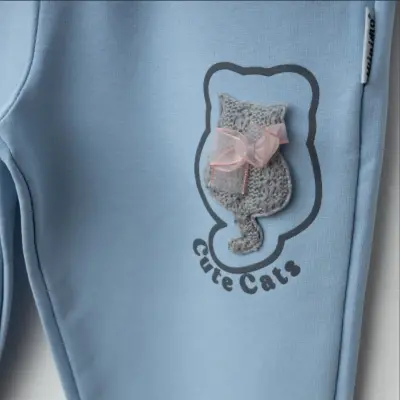 Winimo Kız Eşofman Altı Kedi Aksesuarlı Mavi - 2