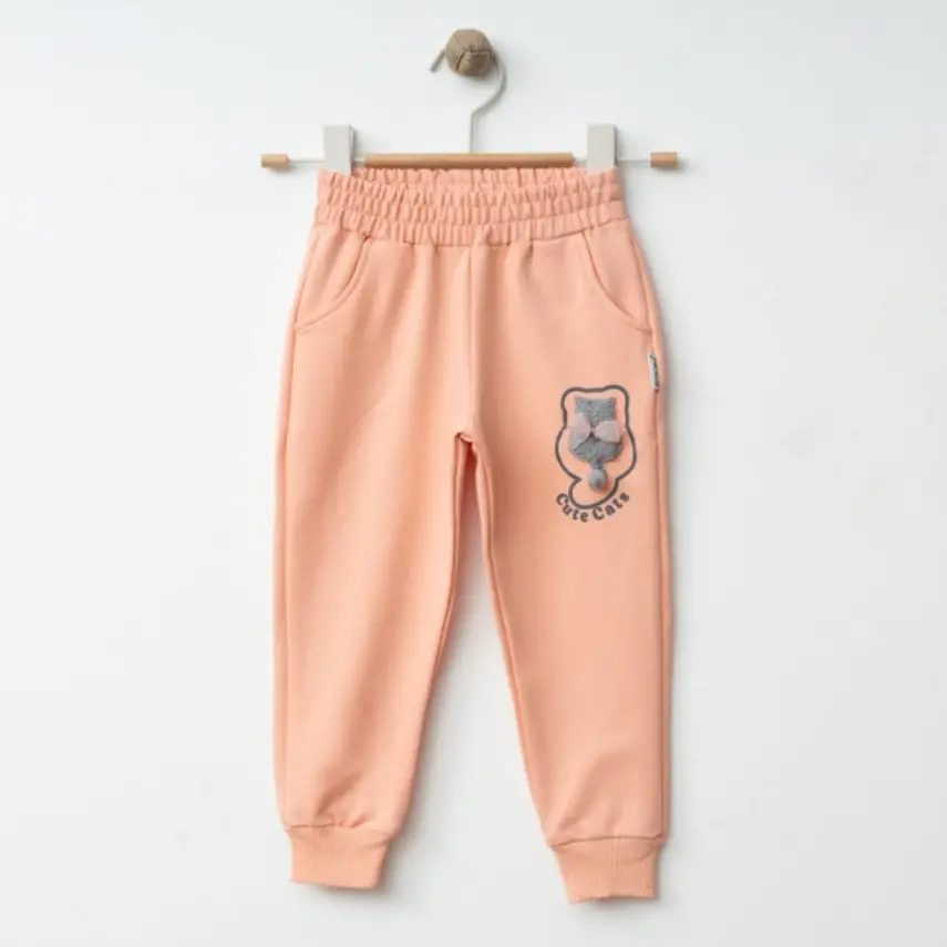 Winimo Kız Eşofman Altı Kedi Aksesuarlı Pudra - 1