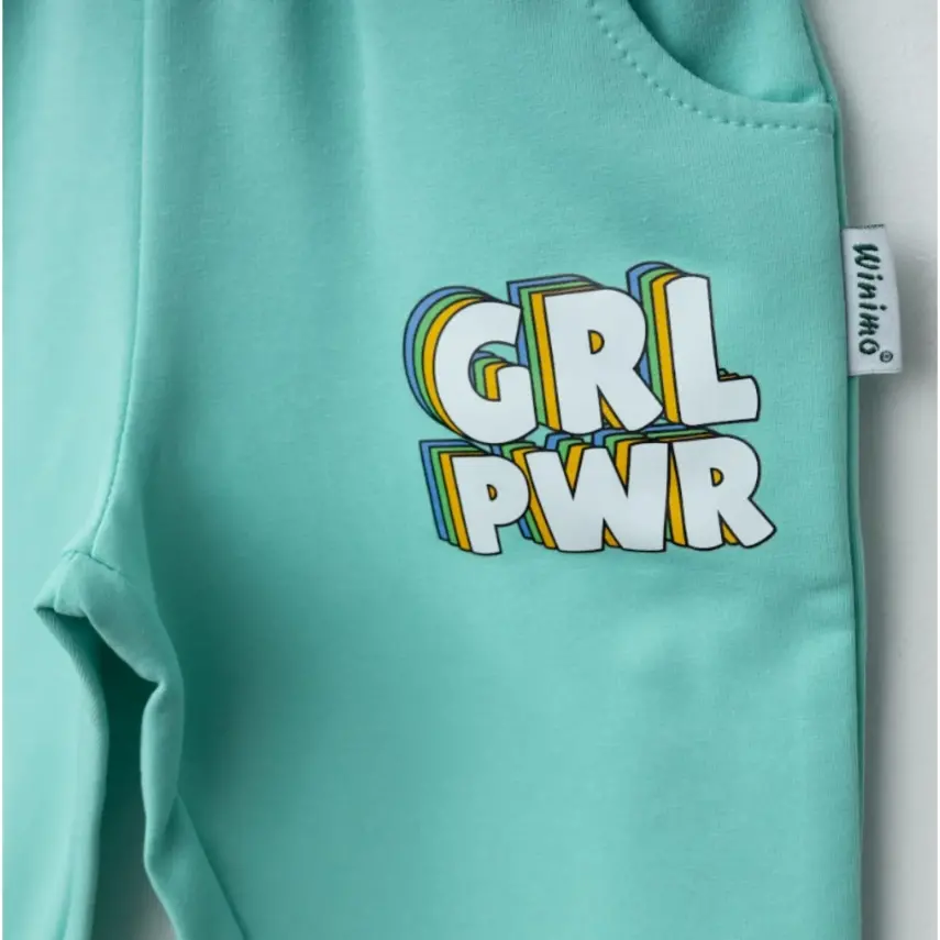 Winimo Kız Eşofman Altı Pwr Girl Baskılı Açık Yeşil - 3