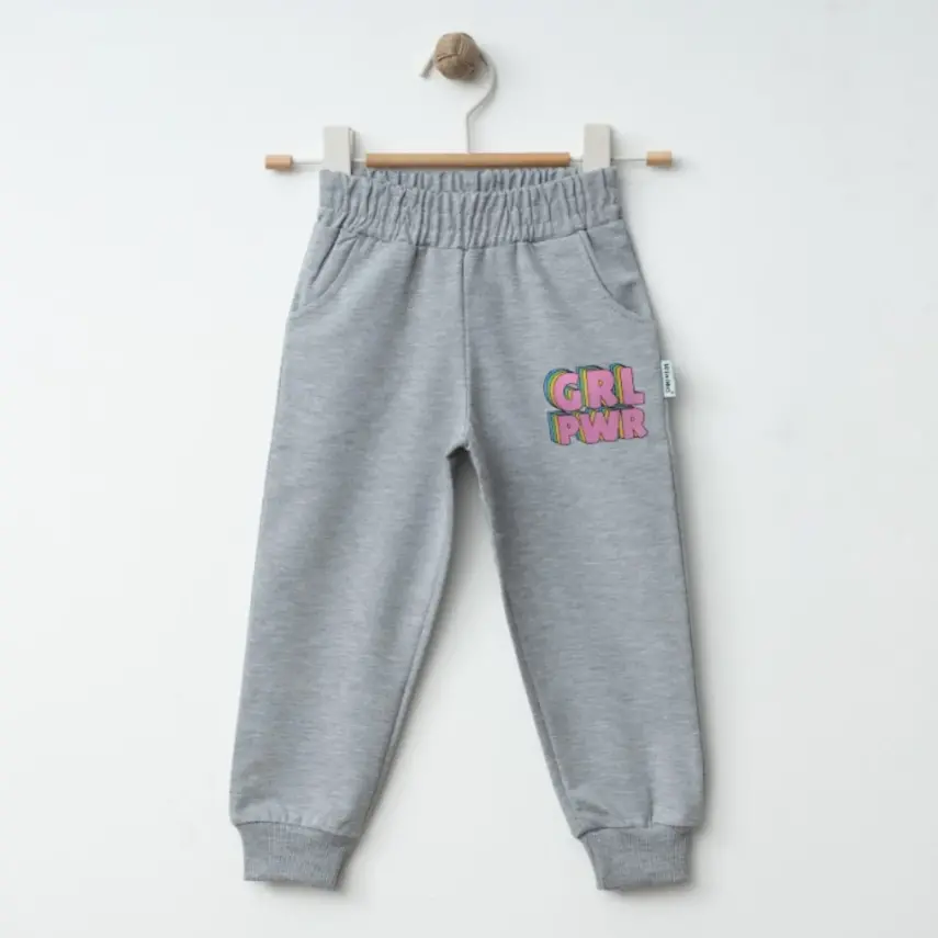 Winimo Kız Eşofman Altı Pwr Girl Baskılı Gri - 4