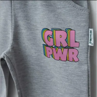Winimo Kız Eşofman Altı Pwr Girl Baskılı Gri - 6